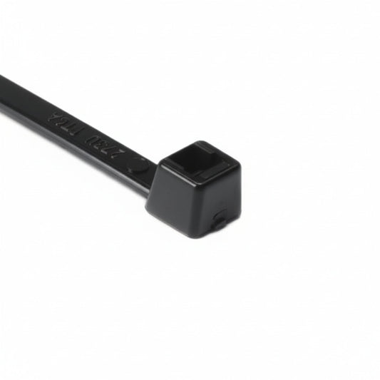 HellermannTyton T50R0HSM4 High-Temp Cable Tie, 8" Long, UL Rated, 50lb Tensile Strength, PA66HS, UV Black, 1000/pkg