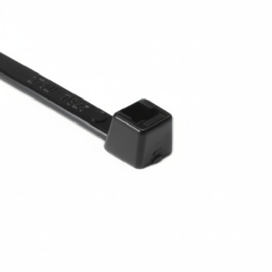 HellermannTyton T50R0M4 Standard Cable Tie, 8" Long, UL Rated, 50lb Tensile Strength, PA66, Black, 1000/pkg