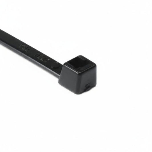 HellermannTyton T50R0PPC2 Polypropylene Cable Tie, 8" Long, 25lb Tensile Strength, PP, Black, 100/pkg