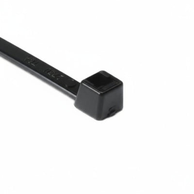 HellermannTyton T50R0PPC2 Polypropylene Cable Tie, 8" Long, 25lb Tensile Strength, PP, Black, 100/pkg
