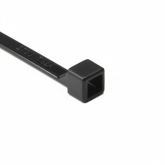 HellermannTyton T50R0UVC2 UV Resistant Cable Tie, 8" Long, UL Rated, 50lb Tensile Strength, PA66UV, Black, 100/pkg