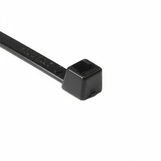 HellermannTyton T50R0UVM4 UV Resistant Cable Tie, 8" Long, UL Rated, 50lb Tensile Strength, PA66UV, Black, 1000/pkg