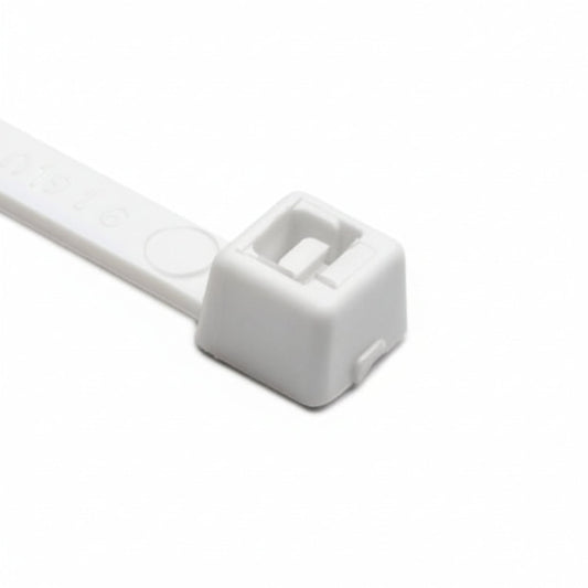HellermannTyton T50R10M4 Standard Cable Tie, 8" Long, UL Rated, 50lb Tensile Strength, PA66, White, 1000/pkg