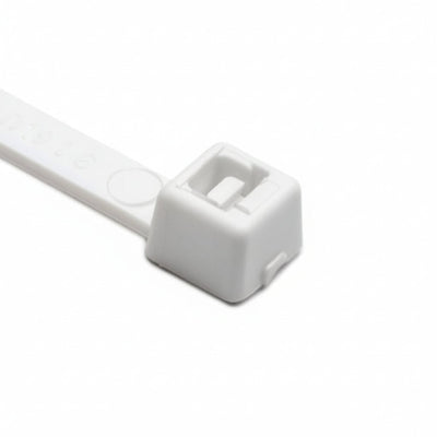 HellermannTyton T50R10M4 Standard Cable Tie, 8" Long, UL Rated, 50lb Tensile Strength, PA66, White, 1000/pkg