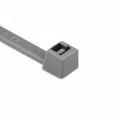 HellermannTyton T50R8C2 Standard Cable Tie, 8" Long, UL Rated, 50lb Tensile Strength, PA66, Gray, 100/pkg