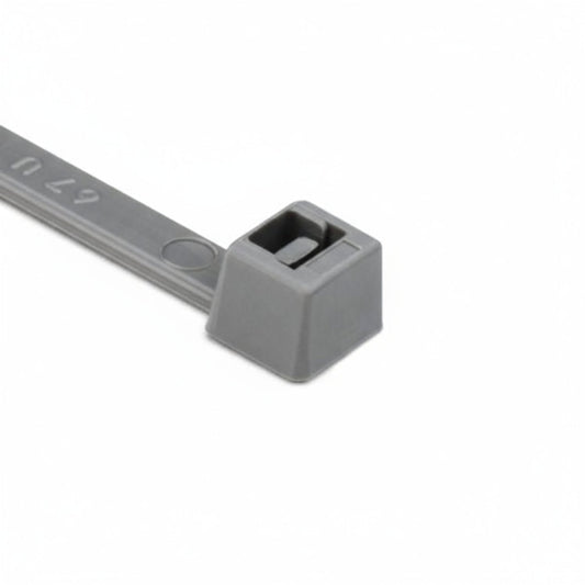 HellermannTyton T50R8M4 Standard Cable Tie, 8" Long, UL Rated, 50lb Tensile Strength, PA66, Gray, 1000/pkg