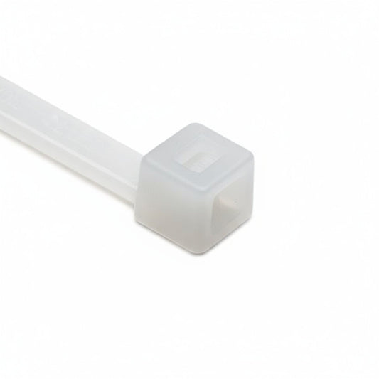 HellermannTyton T50R9VOM4 Flame-Retardant Cable Tie, 8" Long, UL Rated, 50lb Tensile Strength, PA66V0, Natural, 1000/pkg