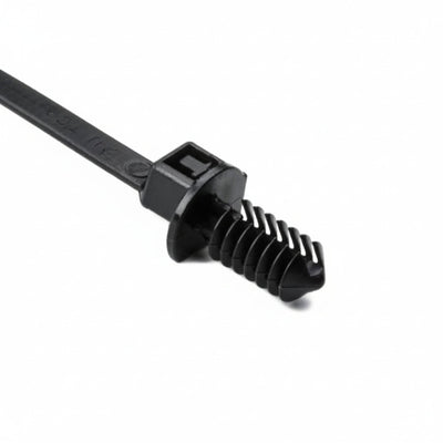 HellermannTyton T50RTM25E0HSM4 1-Piece Fixing Tie with Fir Tree, 8.3" Long, 0.25"–0.28" Mounting Hole, PA66HS, Black, 1000/pkg