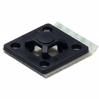 Thomas & Betts TC5344AX Cable Tie 4-Way Mounting Base 3/4x3/4" Black Nylon 6.6 Weather Resistant Adhesive/Screw Mounting- #8 Screw For Use with Cable Ties Up to 30 lbs.