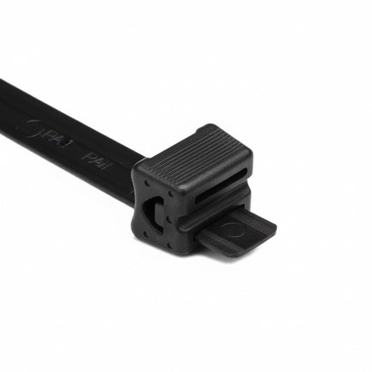 HellermannTyton TELS-13 Extended-Length Tie, POM, Black, 10-13.5" straps and 10 heads/pkg