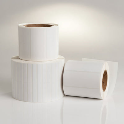 HellermannTyton TAG84T3-822 Thermal Transfer Labels, 1.25" x .38", 3 Across, Polyester, White, 10,000/roll