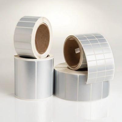 HellermannTyton TAG80T1-795 Thermal Transfer Labels, 3.0" x 5.0", 1 Across, Polyester, Silver, 500/roll