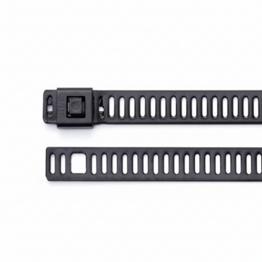 11" 150lb Black Polyester Coated 316 Stainless Steel Ladder Cable Ties 100/bag Part #SSPC11-LD-Ladder-C