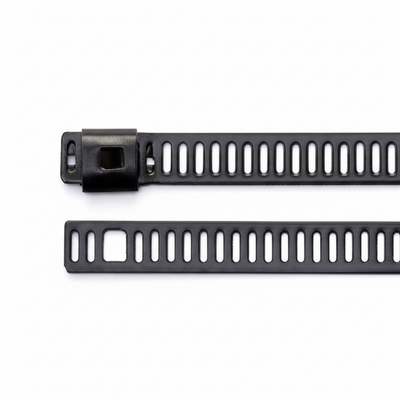 17" 150lb Black Polyester Coated 316 Stainless Steel Ladder Cable Ties 100/bag Part #SSPC17-LD-Ladder-C