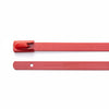7" 150lb Red Polyester Coated Stainless Steel Cable Ties 100/bag Part #SSPC7-LD-Red-C