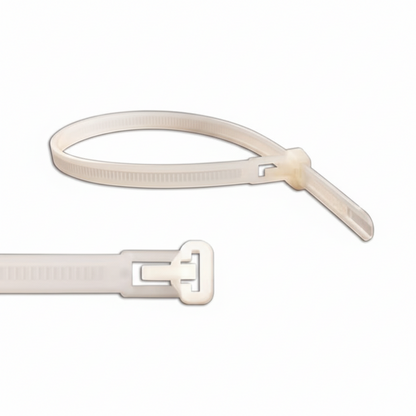 11" 50lb Natural Trigger Releasable Cable Ties 100/bag Part #RT11-50-9C-.30