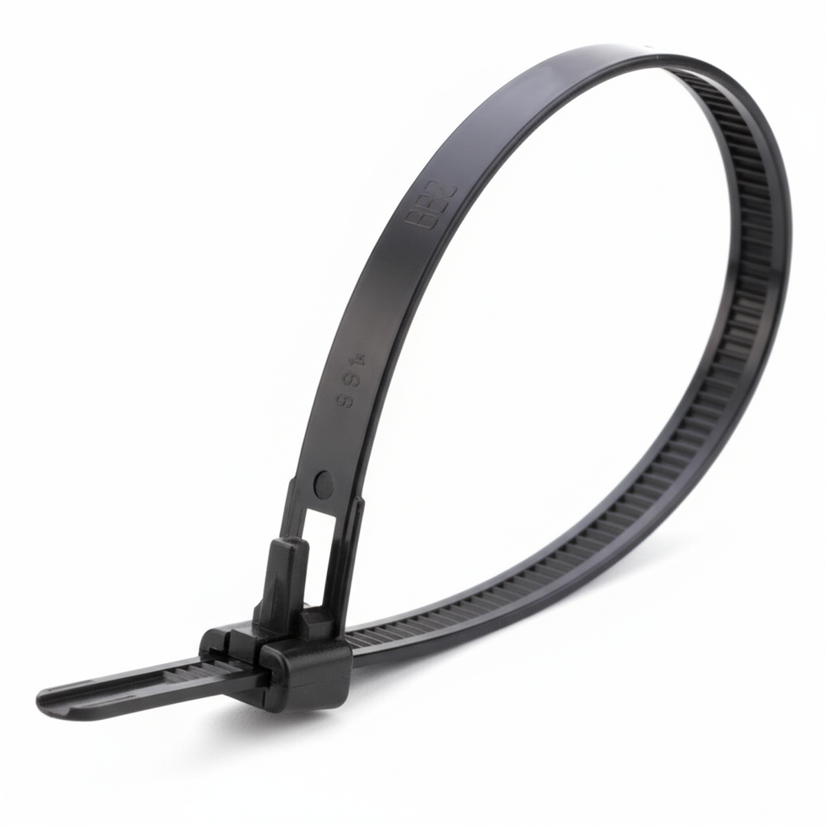 10" 50lb Black Trigger Releasable Cable Ties 100/bag Part #RT10-50-0C-.30