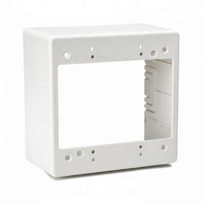 HellermannTyton TSRPFW-JBD Dual Gang Junction Box, 2.77" Deep, PVC, Office White, 1/bag