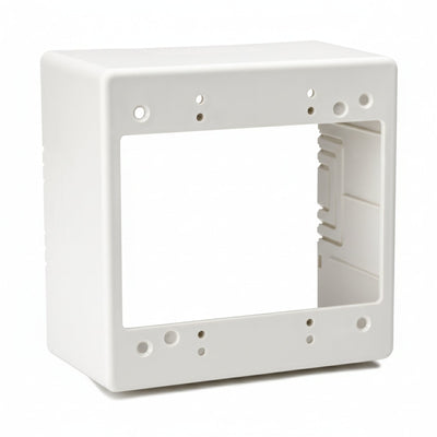 HellermannTyton TSRPFW-JBD2 Dual Gang Junction Box, 2.77" Deep, PVC, Office White, 1/bag