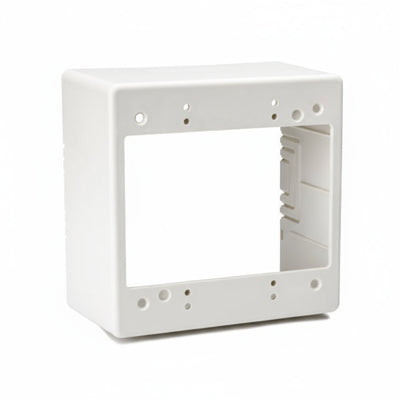 HellermannTyton TSRFW-JBD2 Dual Gang Junction Box, 2.77" Deep, PVC, Office White, 1/bag