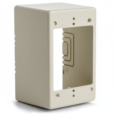 HellermannTyton TSRI-JB3 Single Gang Junction Box, 2.77" Deep, PVC, Ivory, 1/bag