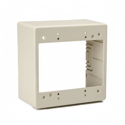 HellermannTyton TSRI-JBD2 Dual Gang Junction Box, 2.77" Deep, PVC, Ivory, 1/bag