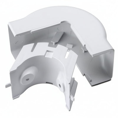 HellermannTyton TSRP3W-29-1 External Corner Cover, 1-3/4", 1" Bend Radius, PVC, White, 1/bag