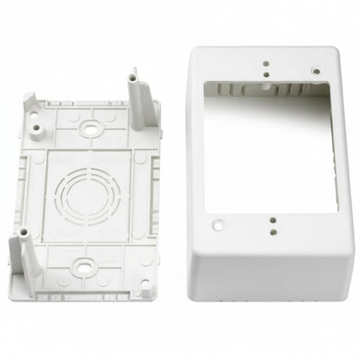 HellermannTyton TSRPFW-JB2 Single Gang Junction Box, 1-1/4" Deep, PVC, Office White, 1/bag