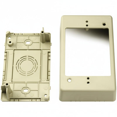 HellermannTyton TSRPI-JB1 Single Gang Junction Box, 1-1/4" Deep, PVC, Ivory, 1/bag