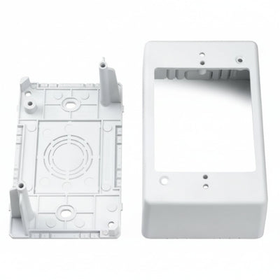 HellermannTyton TSRPW-JB2 Single Gang Junction Box, 2.77" Deep, PVC, White, 1/bag