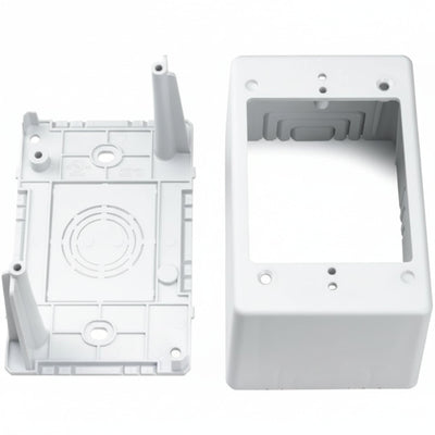 HellermannTyton TSRPW-JB3 Single Gang Junction Box, 2.77" Deep, PVC, White, 1/bag