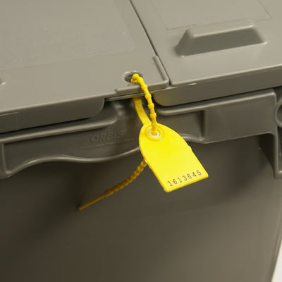 9" 40lb Yellow Tug Tight Adjustable Plastic Security Seal 1,000/Bag