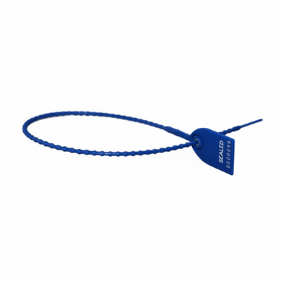 12" 40lb Blue Tug Tight Adjustable Plastic Security Seal 100/Bag