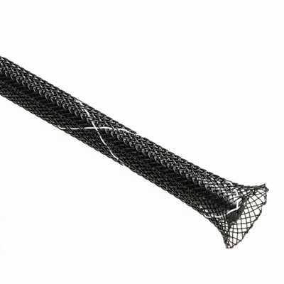 3” Black w/ White Tracer Techflex Flexo FR Flame Retardant Braided Sleeving 50ft