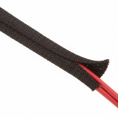 3/8” Black F6 Woven Wrap Woven Braided Sleeving 100ft