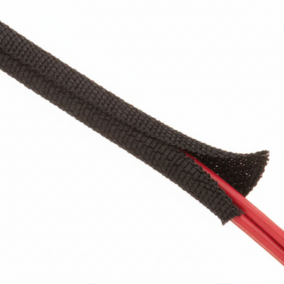 1/2” Black Techflex F6 Woven Wrap Woven Braided Sleeving 75ft