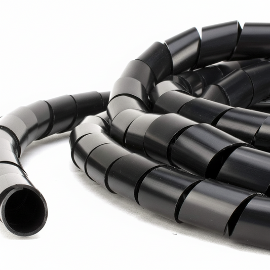 1/8" Diameter Polyethylene UV Black Spiral Wrap 100ft/Spool