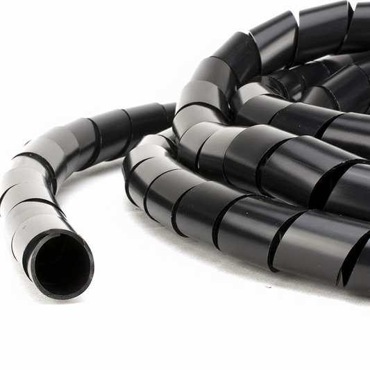 3/16" Diameter Polyethylene UV Black Spiral Wrap 100ft/Spool