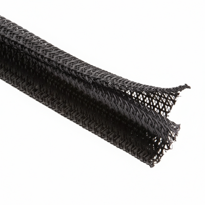 1/4" Black Techflex F6 Wrap-Around Braided Sleeving 100ft