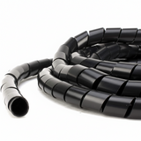 1/4" Diameter Polyethylene UV Black Spiral Wrap 100ft/Spool