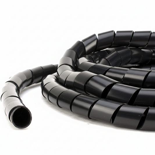1/4" Diameter Polyethylene UV Black Spiral Wrap 100ft/Spool