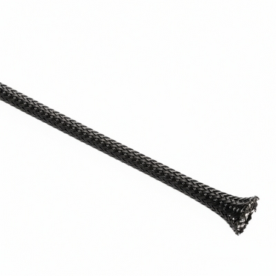 2” Black Techflex Clean Cut Fray Resistant Expandable Braided Sleeving 50 ft