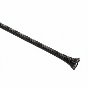 1” Black Techflex Clean Cut Fray Resistant Expandable Braided Sleeving 50ft