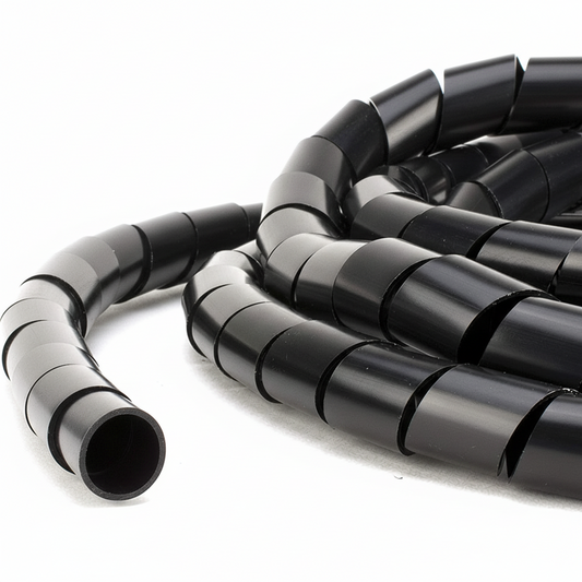 1/2" Diameter Polyethylene UV Black Spiral Wrap 100ft/Spool
