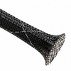 2” Black w/ White Tracer Techflex Flexo FR Flame Retardant Braided Sleeving 50ft