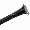 1/4” Black w/ White Tracer Techflex Flexo FR Flame Retardant Braided Sleeving 200ft