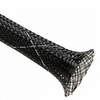 7/16” Black w/ White Tracer Techflex Flexo FR Flame Retardant Braided Sleeving 125ft