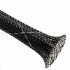 1/2” Black w/ White Tracer Techflex Flexo FR Flame Retardant Braided Sleeving 100ft