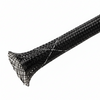 1” Black w/ White Tracer Techflex Flexo FR Flame Retardant Braided Sleeving 65ft