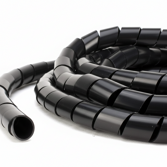 3/4" Diameter Polyethylene UV Black Spiral Wrap 100ft/Spool